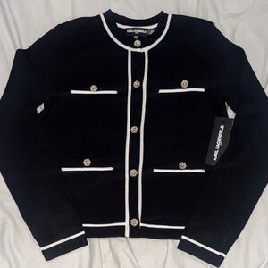 Karl Lagerfeld Black Jacket with White Accents